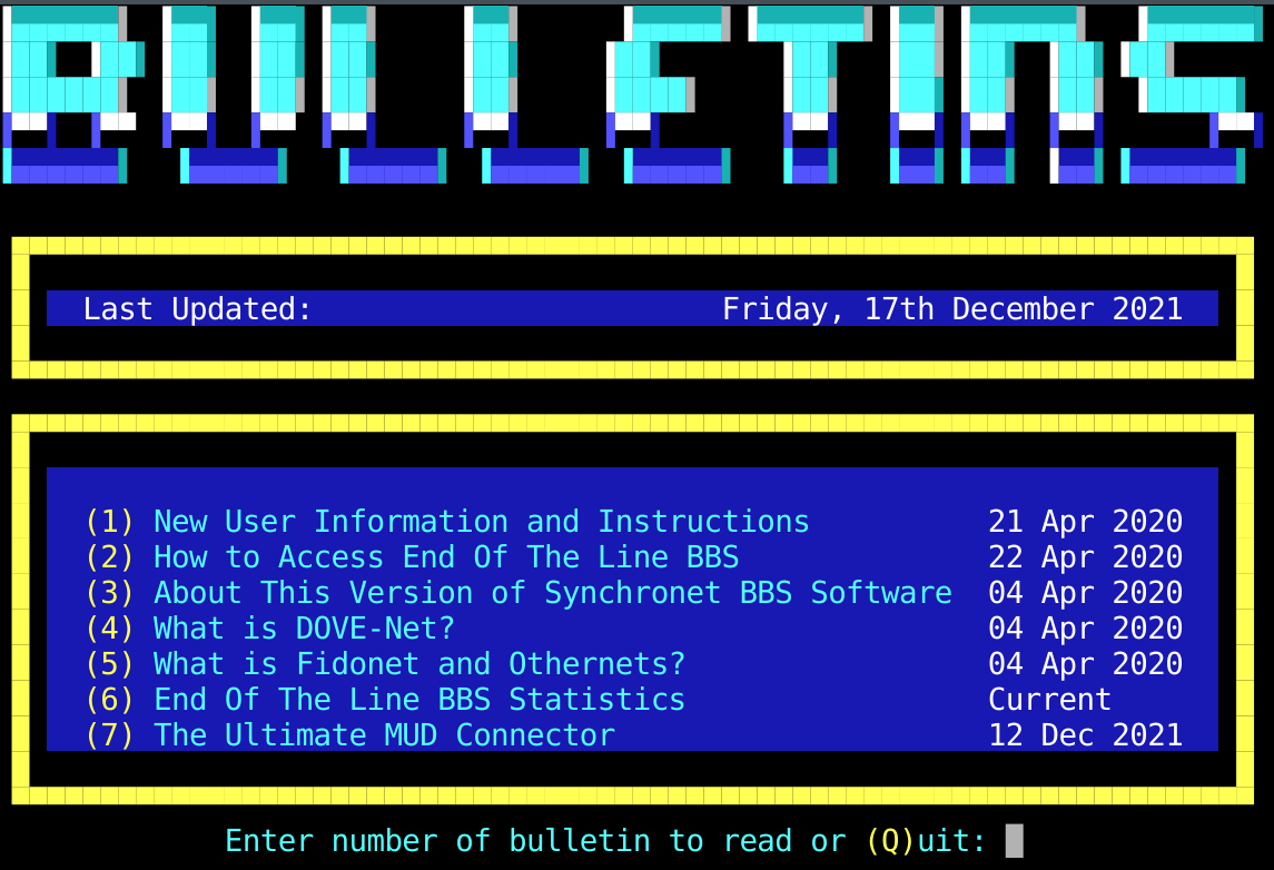 BBS screenshot